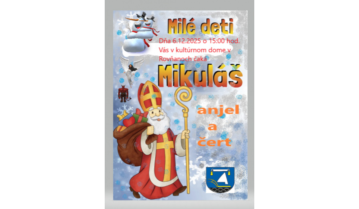 Mikuláš v obci - 06.12.2025 o  15.00 hod v kultúrnom dome