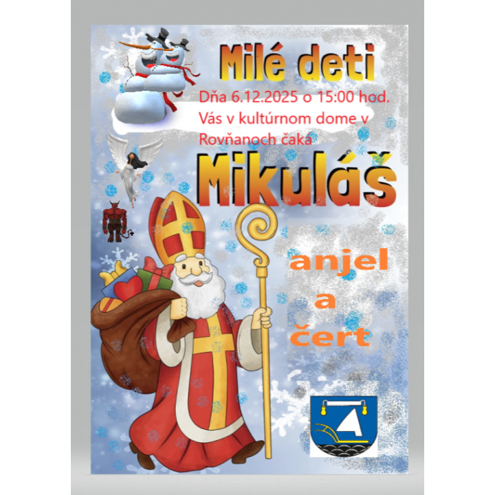 Mikuláš v obci - 06.12.2025 o  15.00 hod v kultúrnom dome