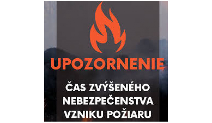 Vyhlásenie času zvýšeného nebezpečenstva vzniku požiaru od 30.06.2026 od 00:00 hodiny do odvolania